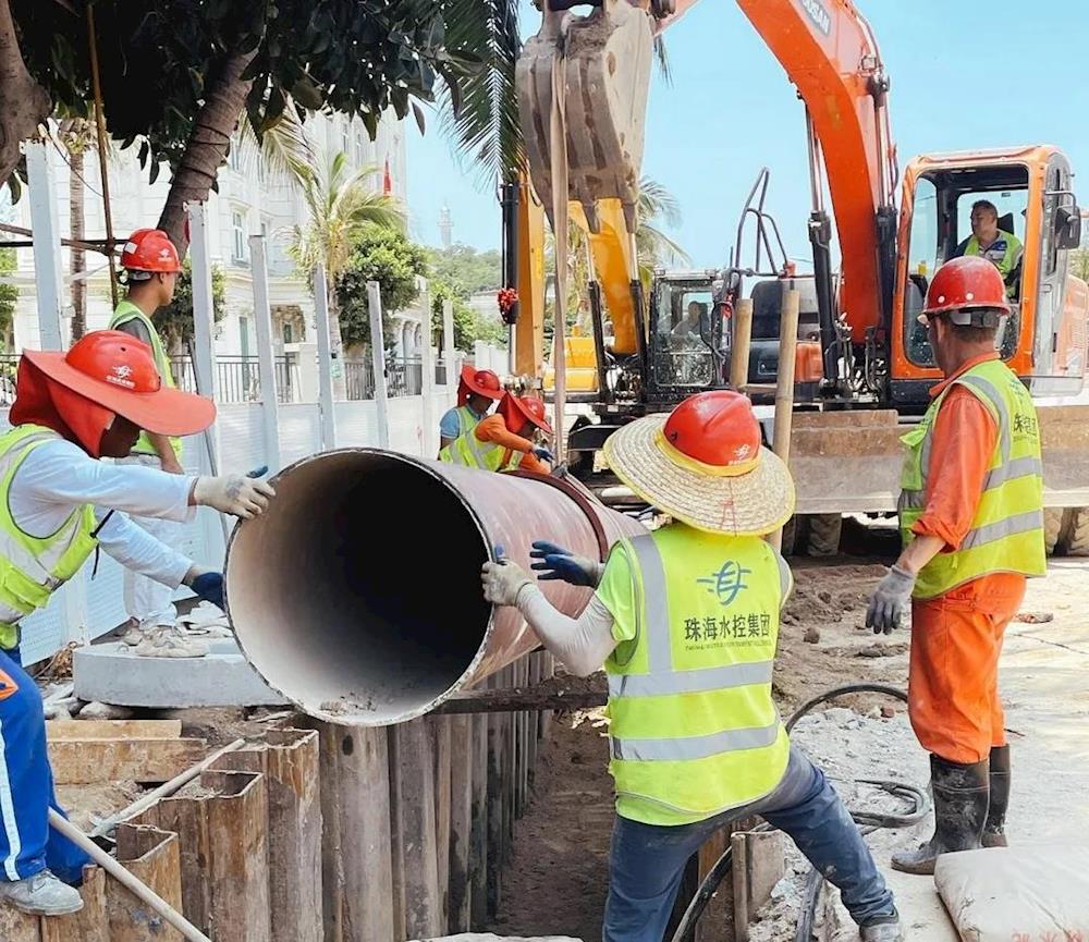 越海开山铸管网！桂山岛雨污管网建设项目提前完工